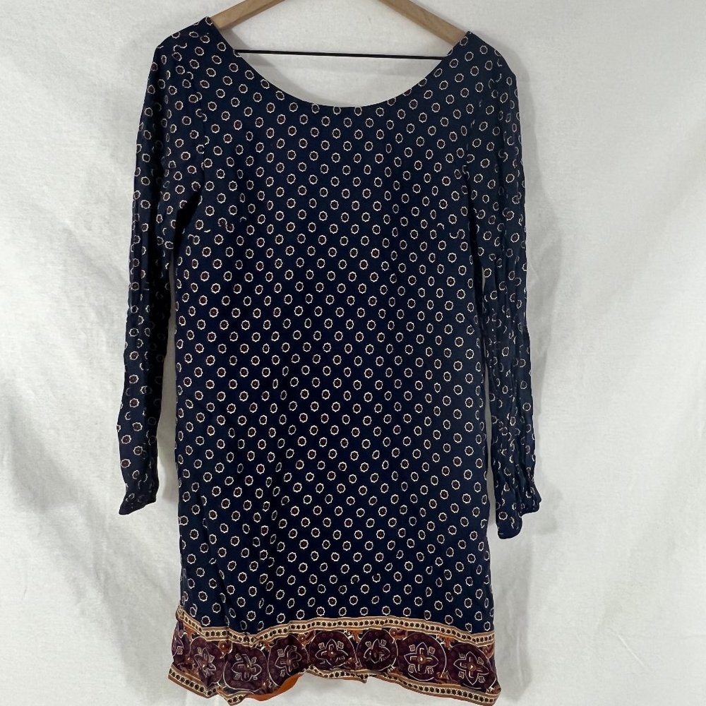 Gently-worn midi pattern dress